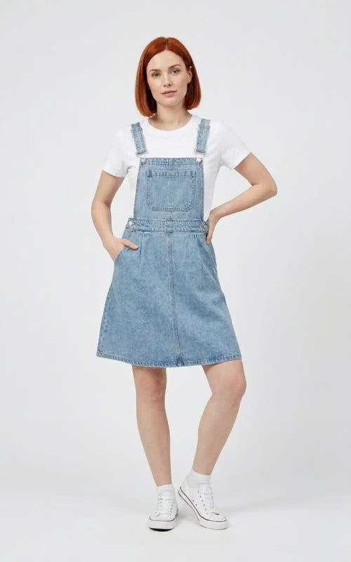 Jupe Salopette en Jean Bleu