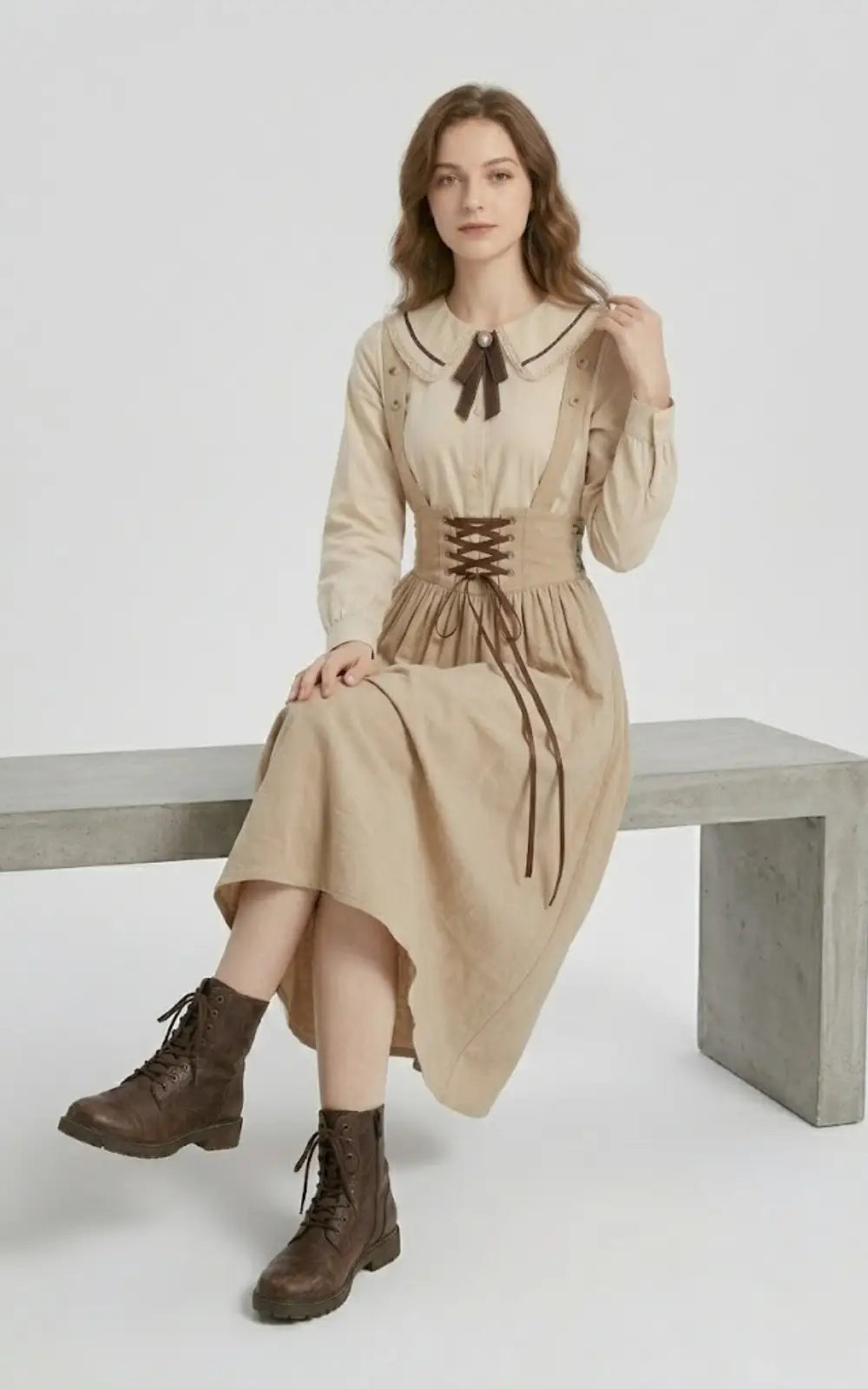 Jupe Salopette Vintage Beige