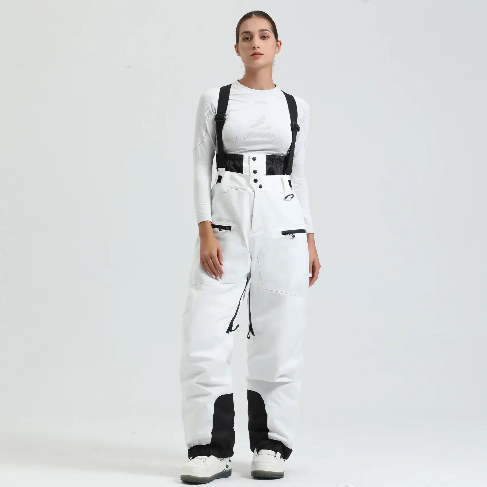 Pantalon De Ski Femme Salopette Blanche