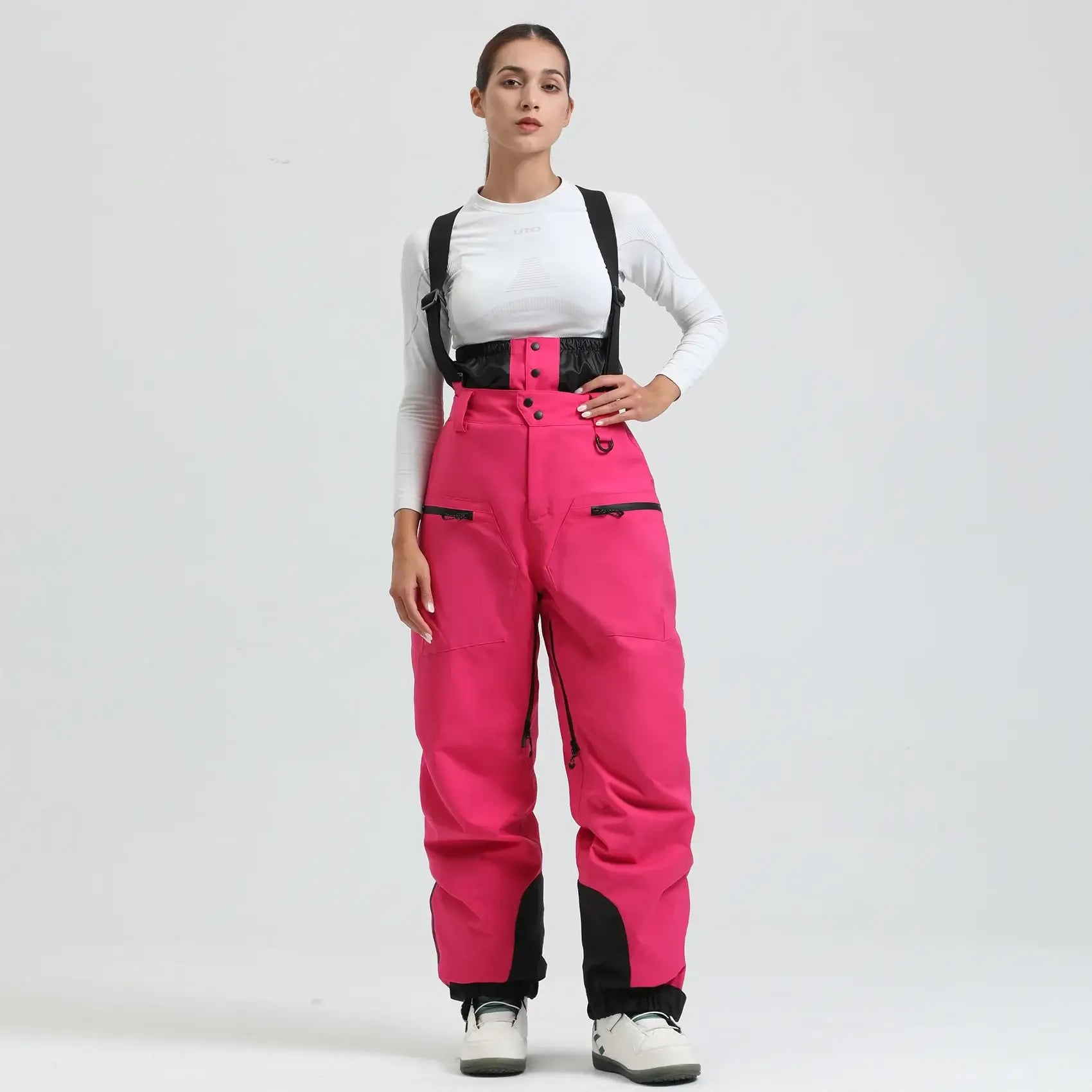 Pantalon De Ski Femme Salopette Fuschia