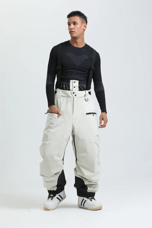 Pantalon De Ski Homme Salopette Crème