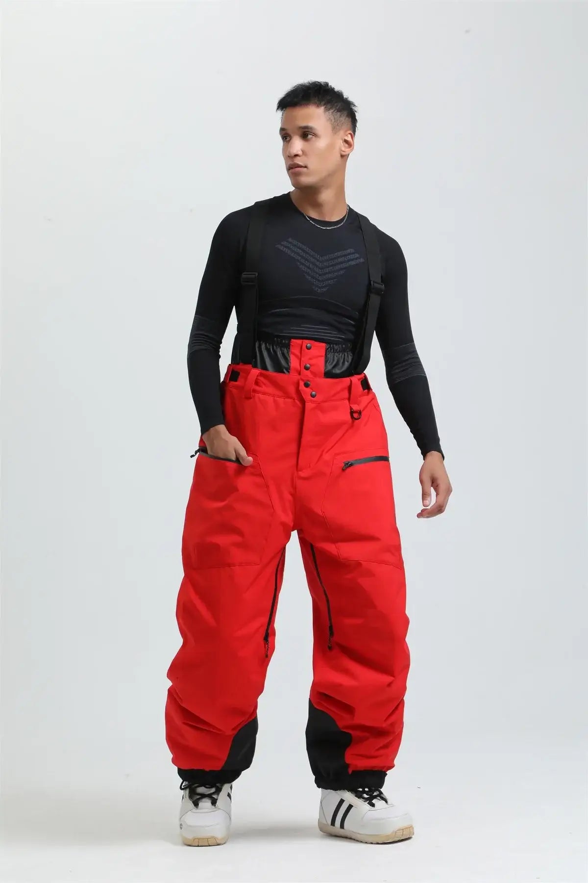 Pantalon De Ski Homme Salopette Rouge