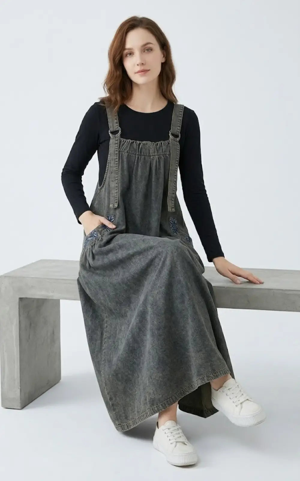 Robe en Jean Salopette Evasée