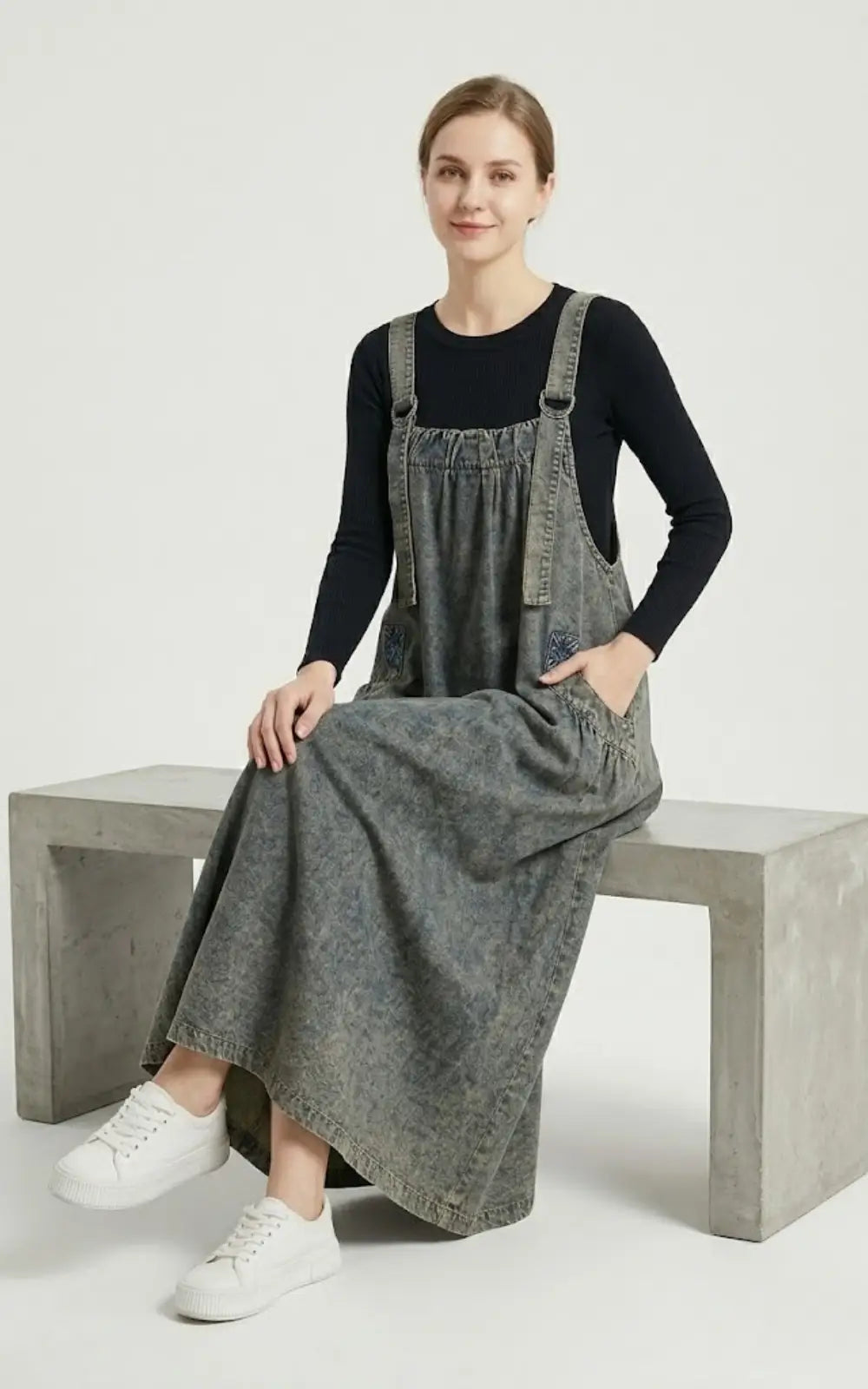 Robe en Jean Salopette Evasée