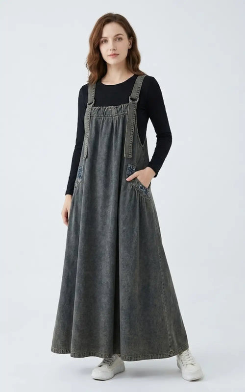 Robe en Jean Salopette Evasée
