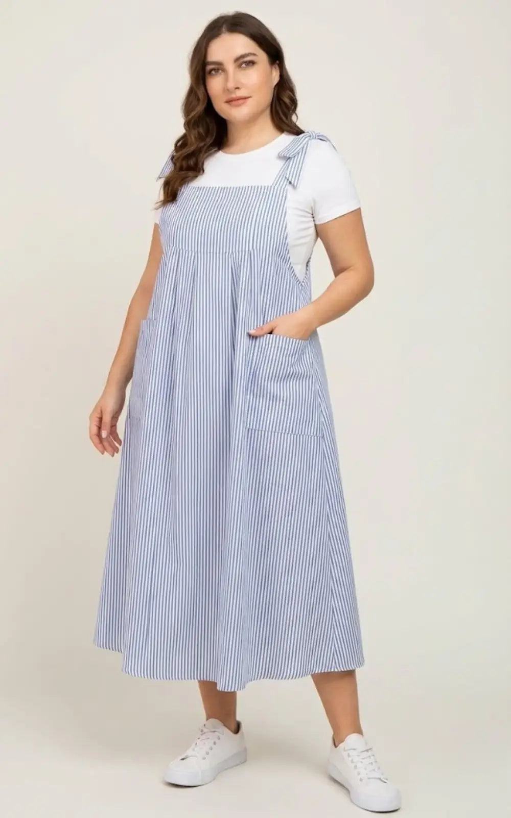 Robe Salopette à Rayures