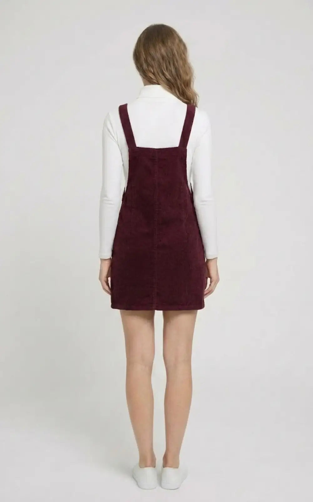 Robe Salopette Bordeaux Velours Femme