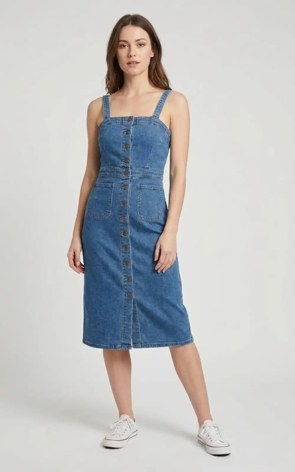 Robe Salopette en Jean Bretelles Fines