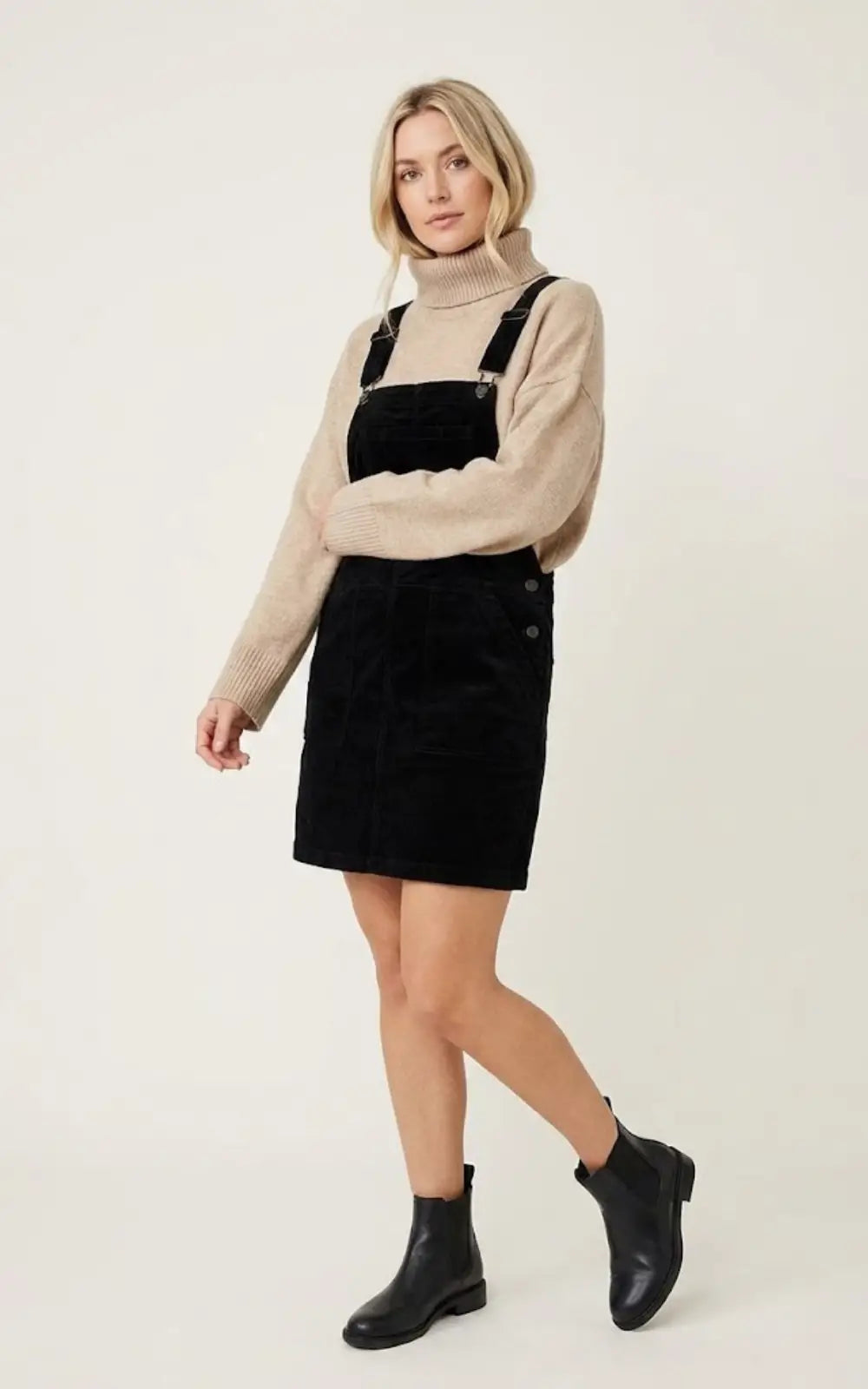 Robe Salopette Femme Velours Noir