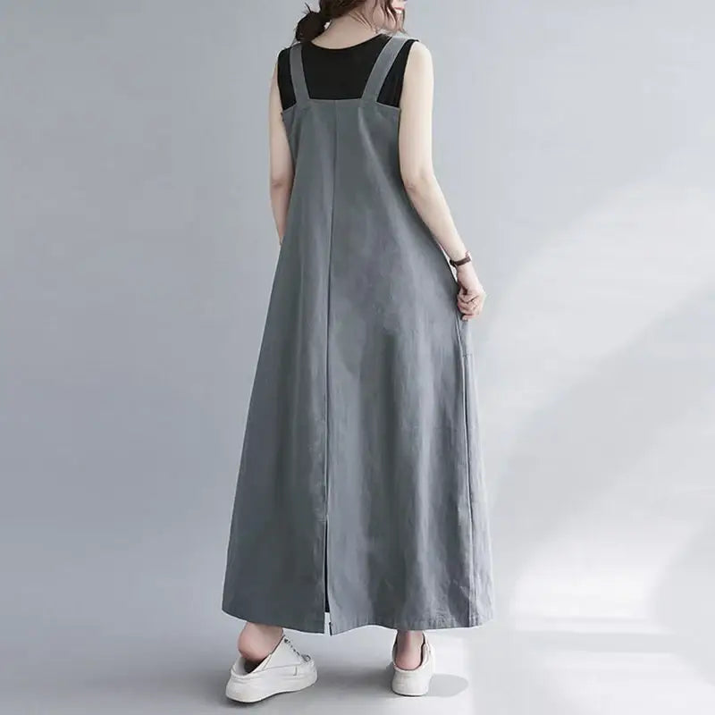 Robe Salopette Grise