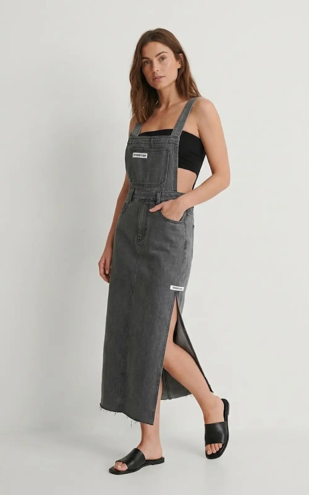 Robe Salopette Jean Fendue