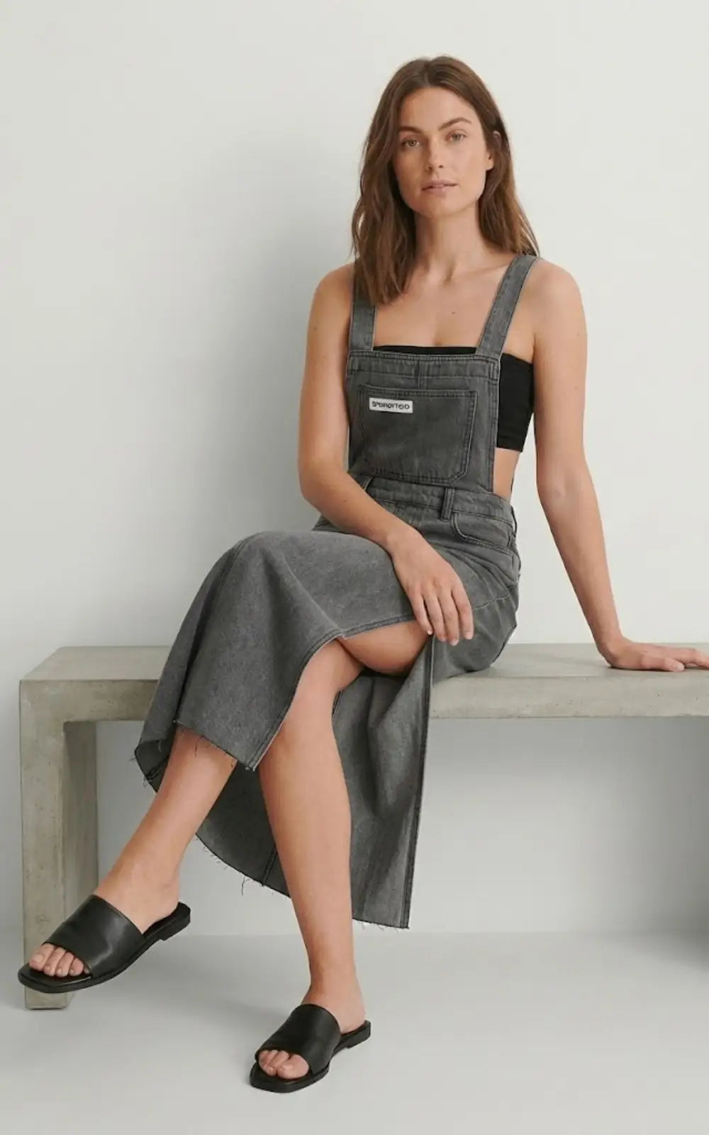 Robe Salopette Jean Fendue