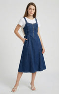Robe Salopette Jean Style Empire