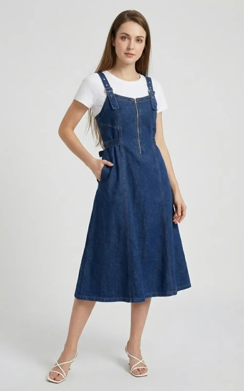Robe Salopette Jean Style Empire