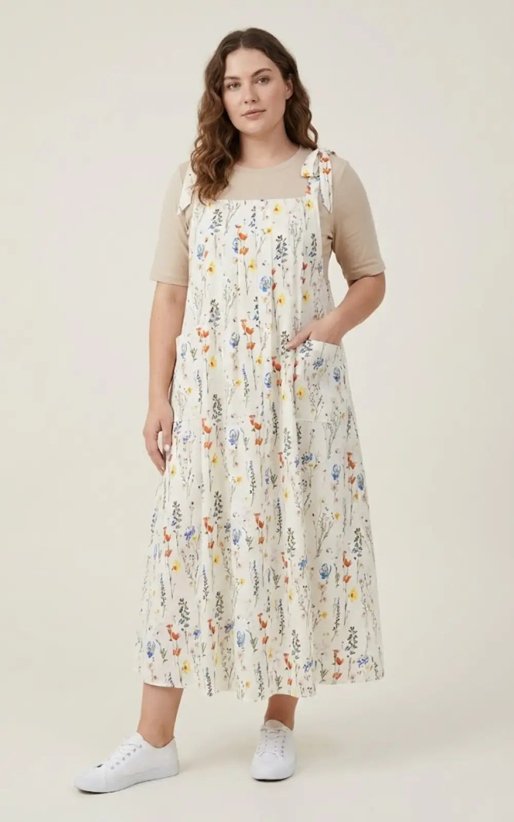 Robe Salopette Longue Fleurie