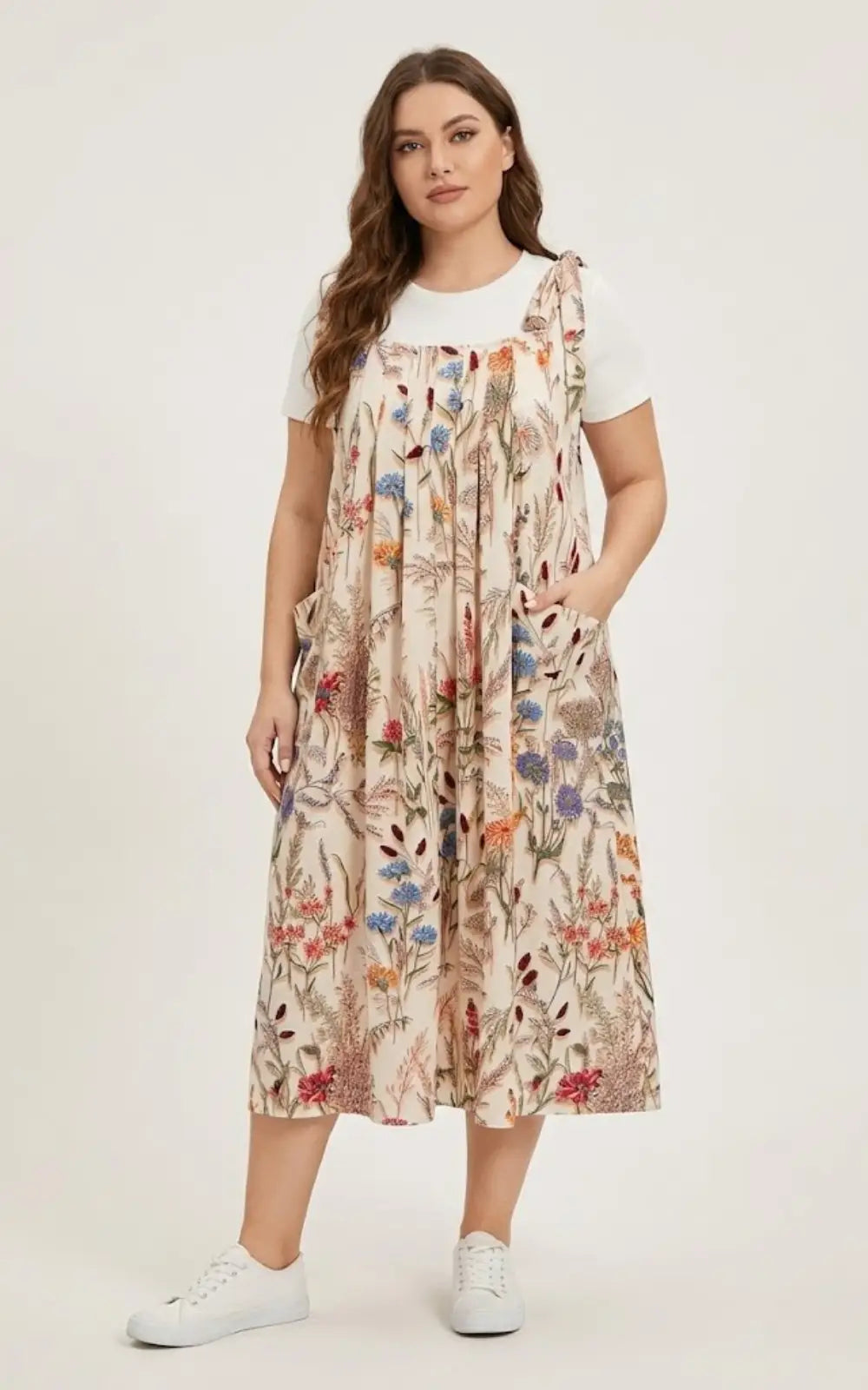Robe Salopette Motif Fleurs