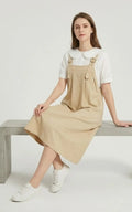 Robe Salopette Trapèze Beige