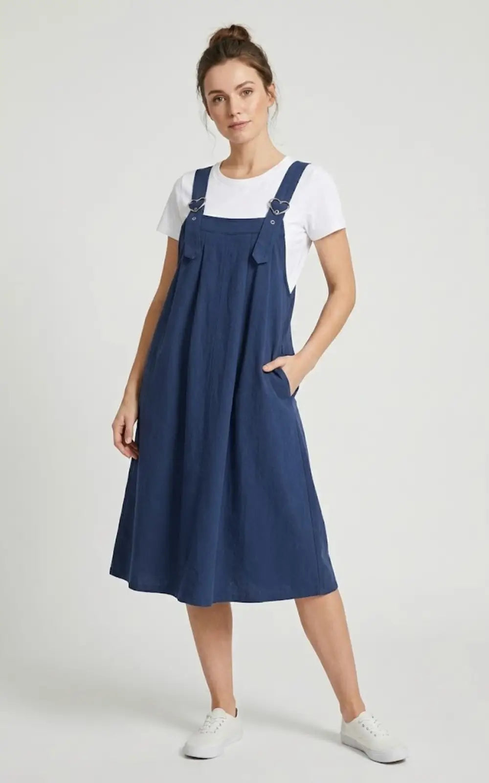 Robe Salopette Trapèze Bleu