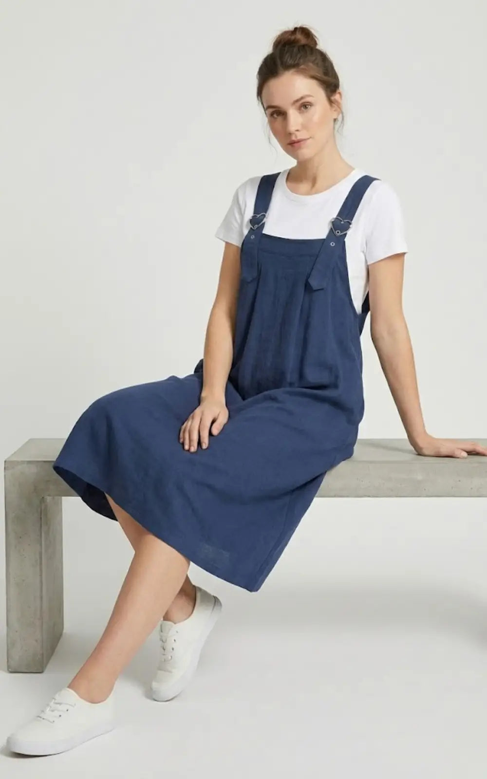 Robe Salopette Trapèze Bleu