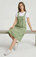 Robe Salopette Trapèze Verte