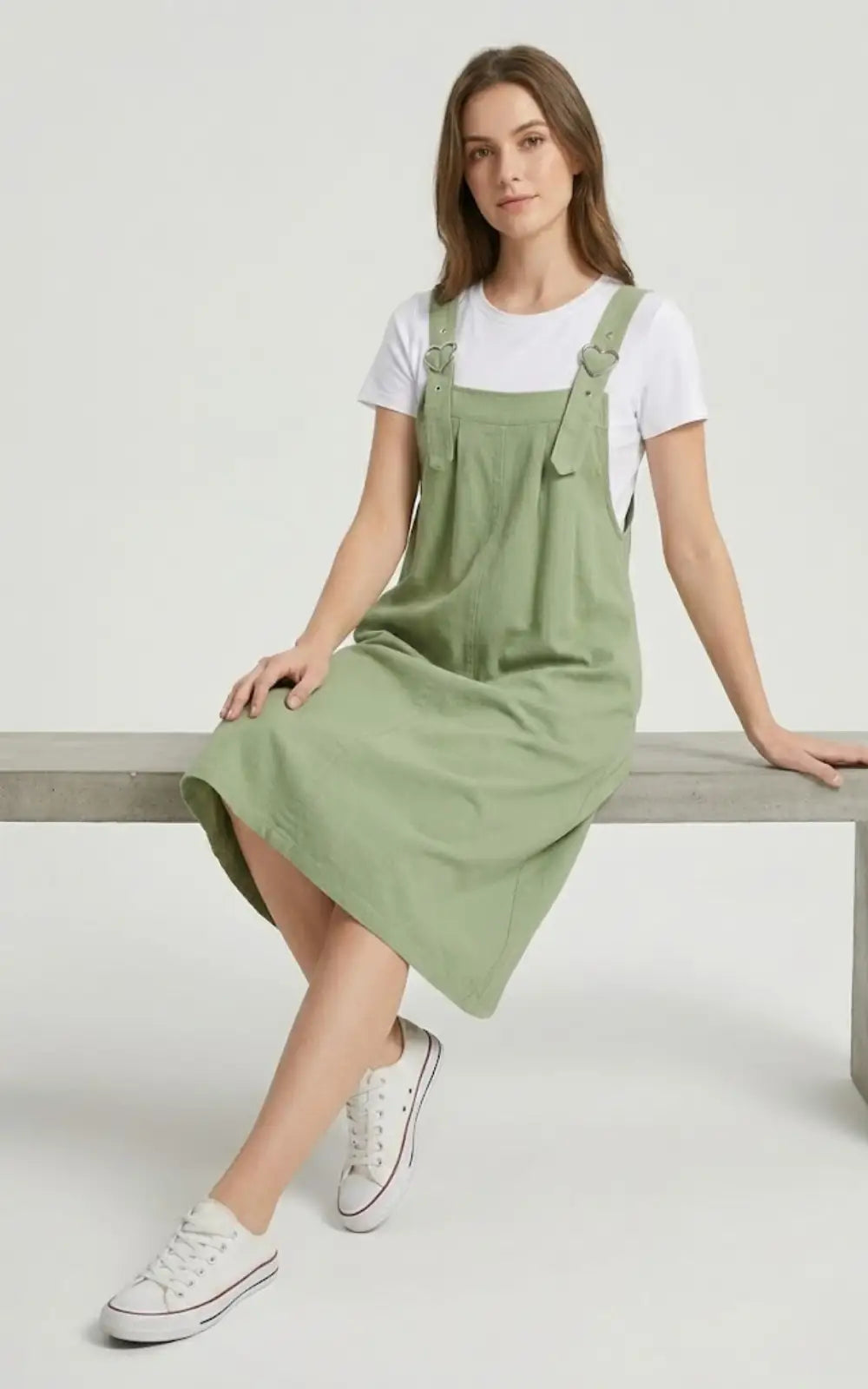 Robe Salopette Trapèze Verte