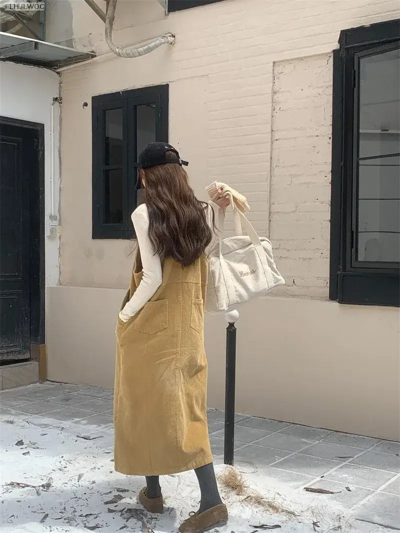 Robe Salopette Velours Camel