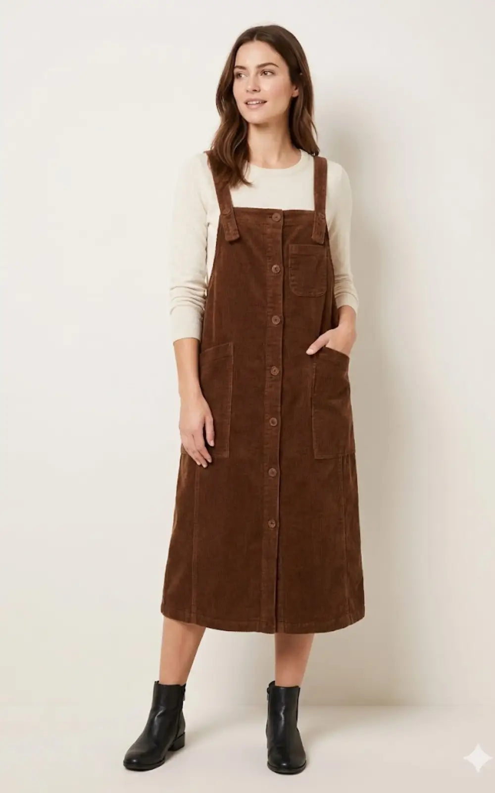 Robe Salopette Velours Mi-longue