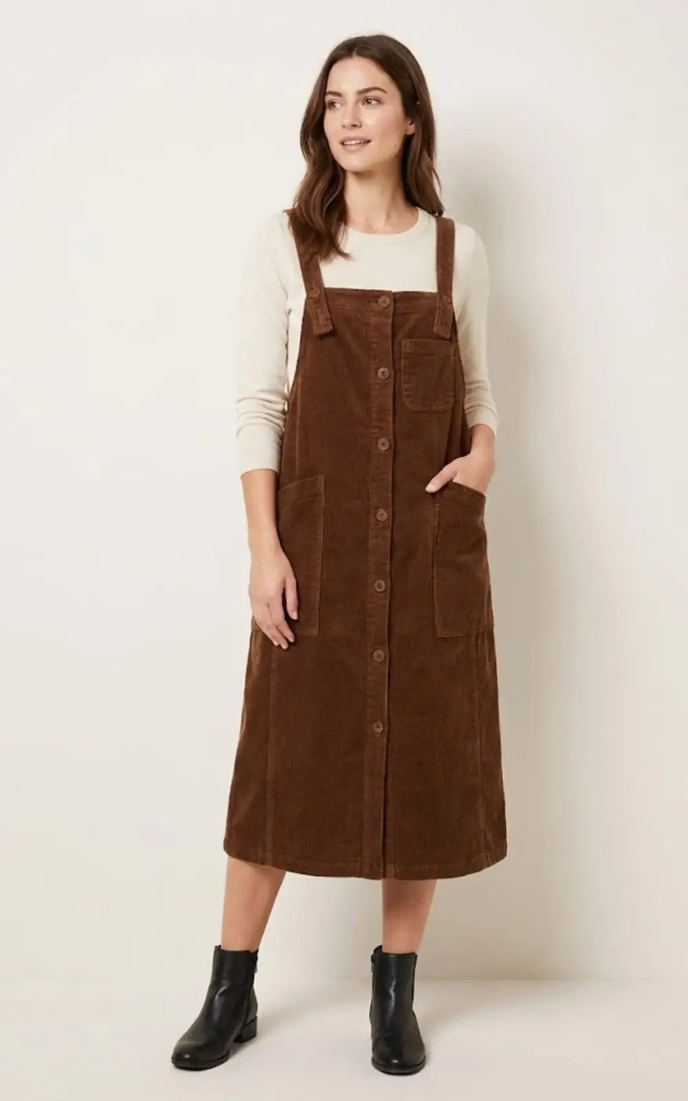 Robe Salopette Velours Mi-longue