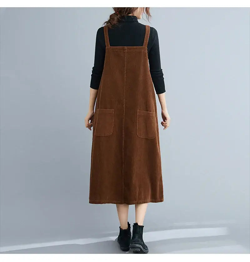 Robe Salopette Velours Mi-longue