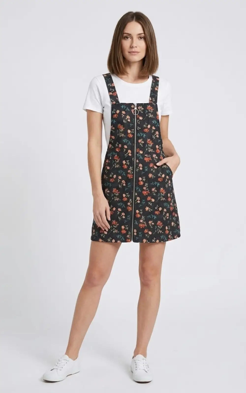 Robe Salopette Zippée Fleurie
