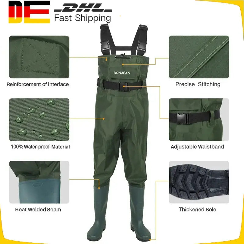 Salopette Avec Bottes Pour La Pêche