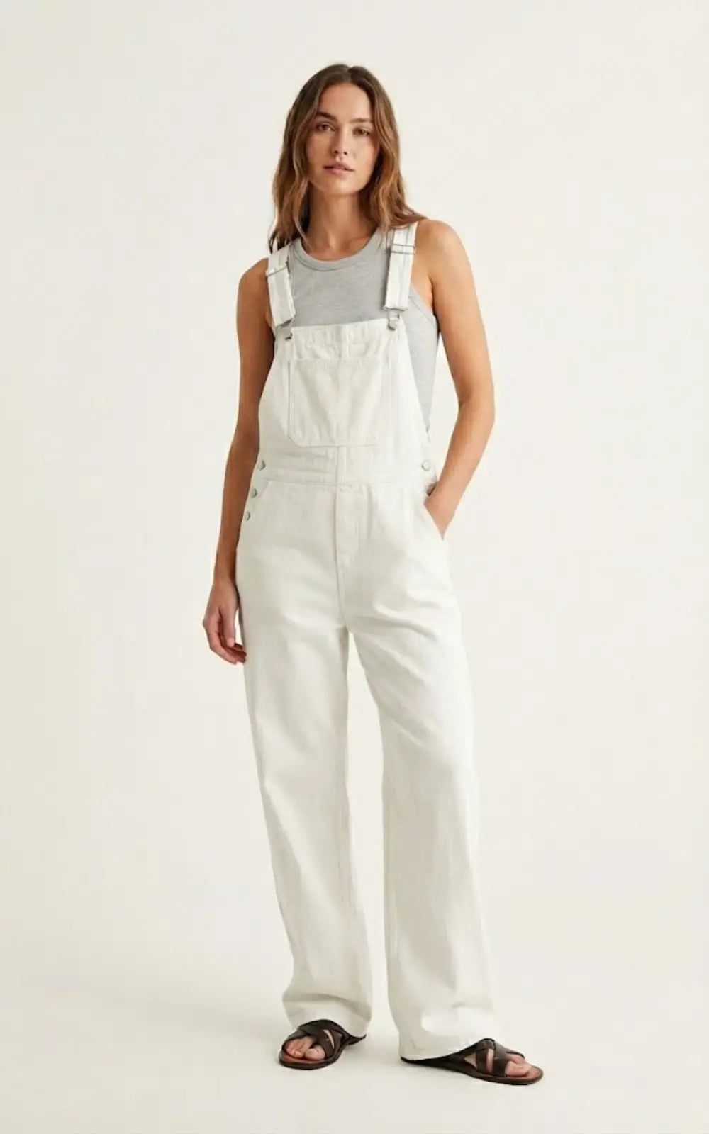 Salopette Blanche en Jean Femme