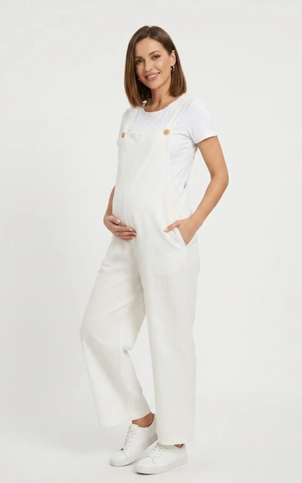 Salopette Blanche Grossesse