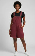 Salopette Bordeaux Short en Jean Femme