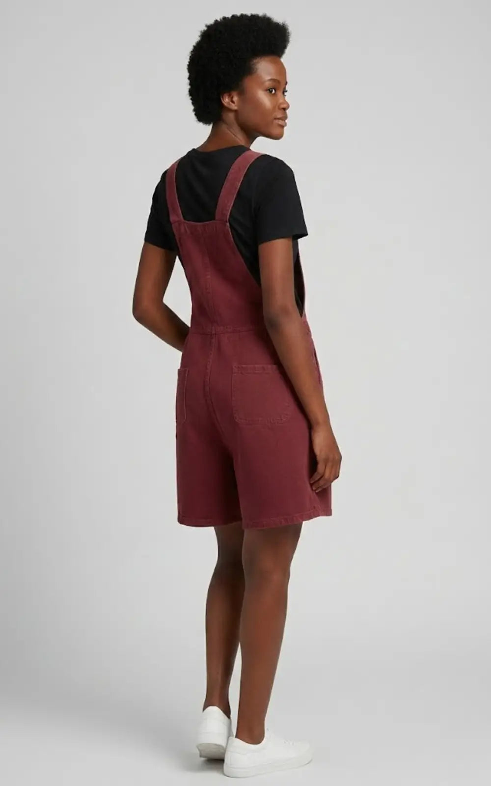 Salopette Bordeaux Short en Jean Femme