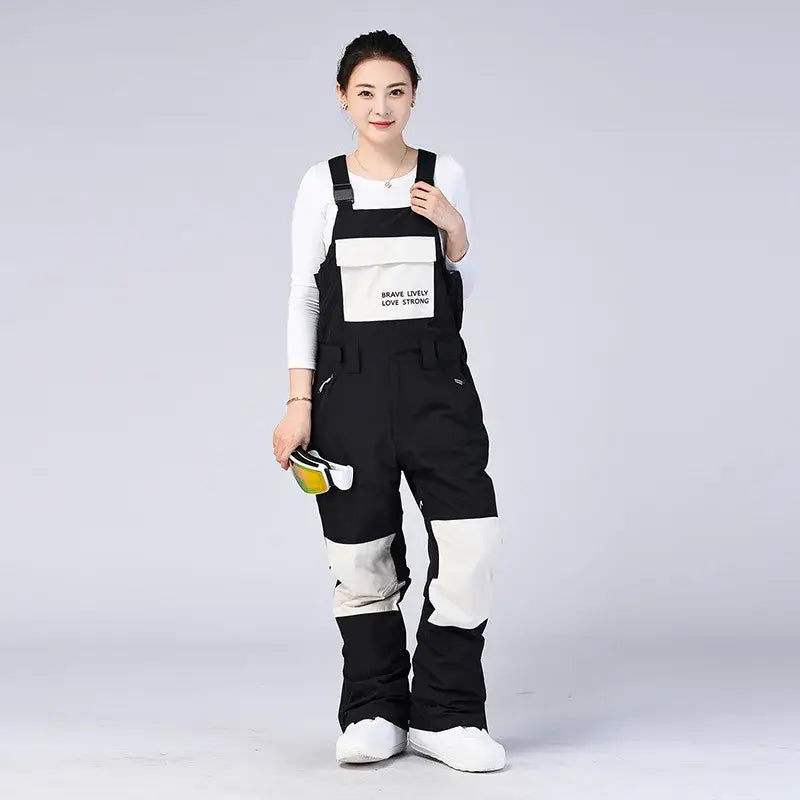 Salopette De Ski Femme Noire et Blanche