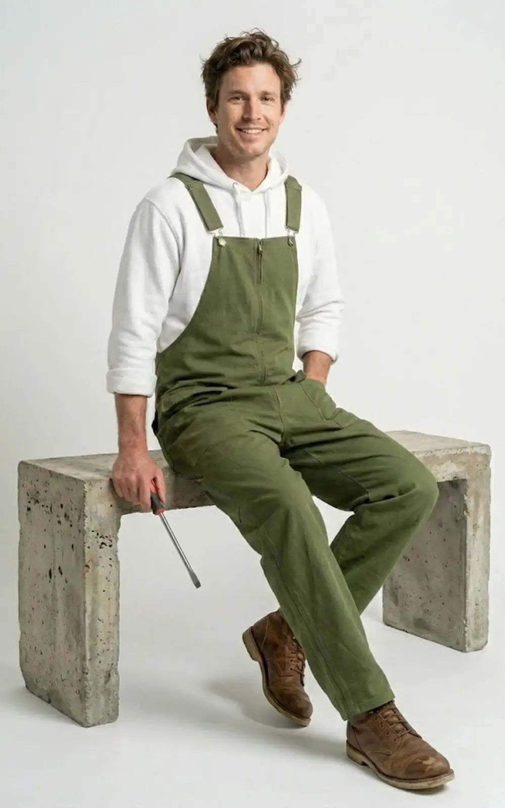 Salopette De Travail Homme Vert Kaki