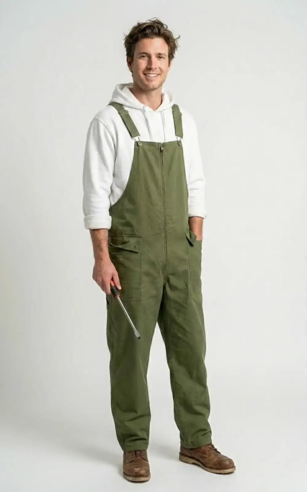 Salopette De Travail Homme Vert Kaki