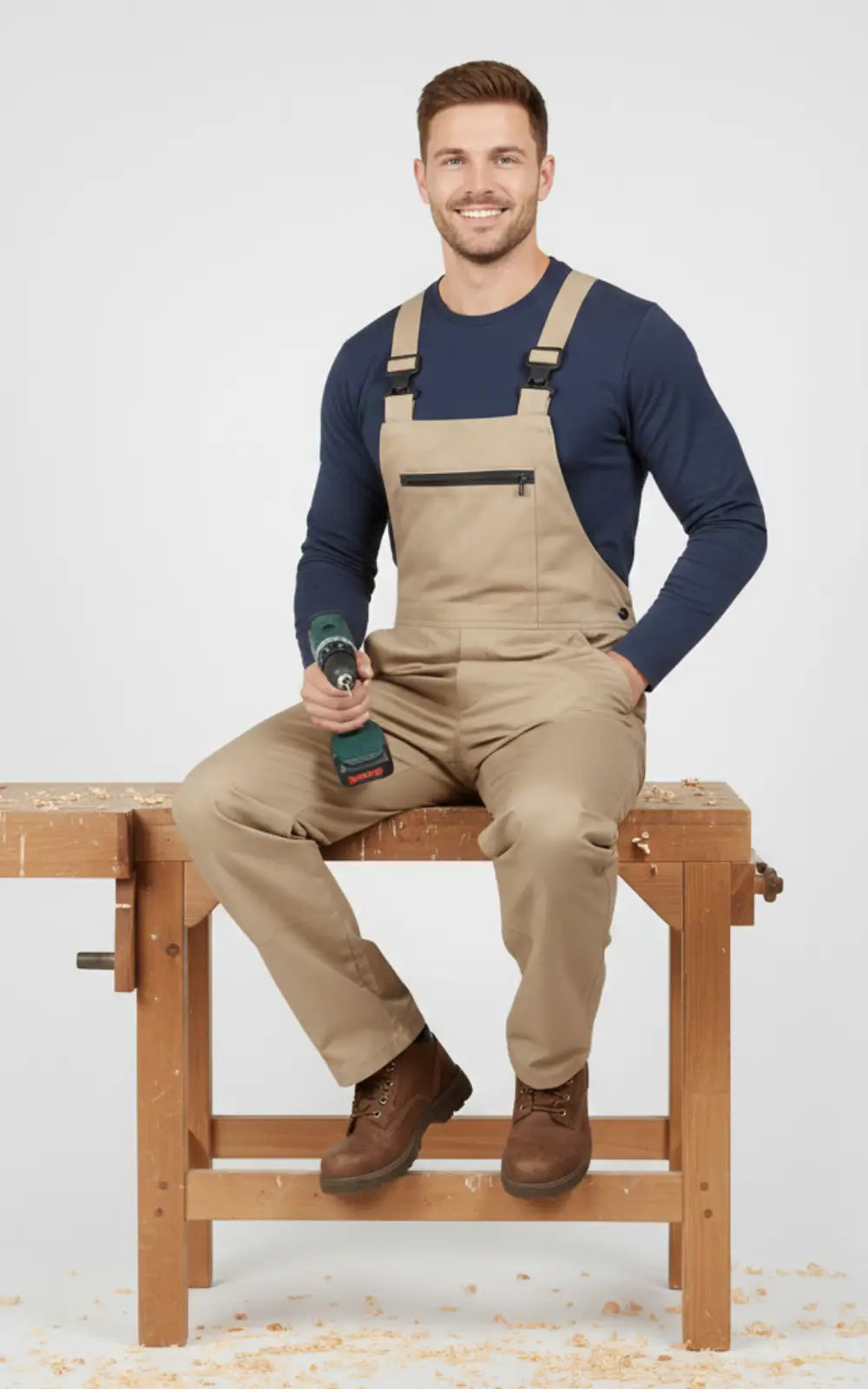 Salopette De Travail Pour Homme Beige