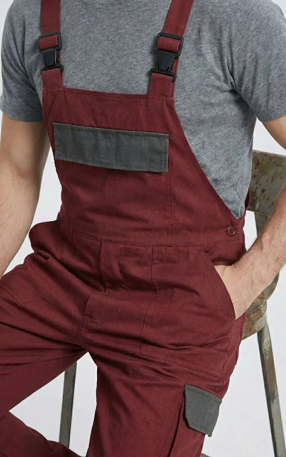 Salopette De Travail Pour Homme Rouge