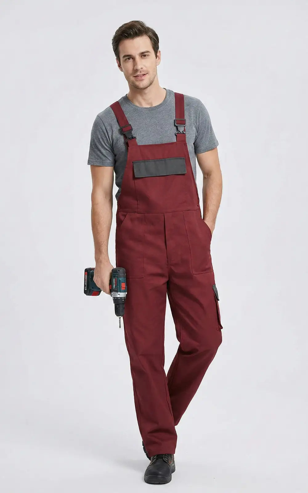 Salopette De Travail Pour Homme Rouge