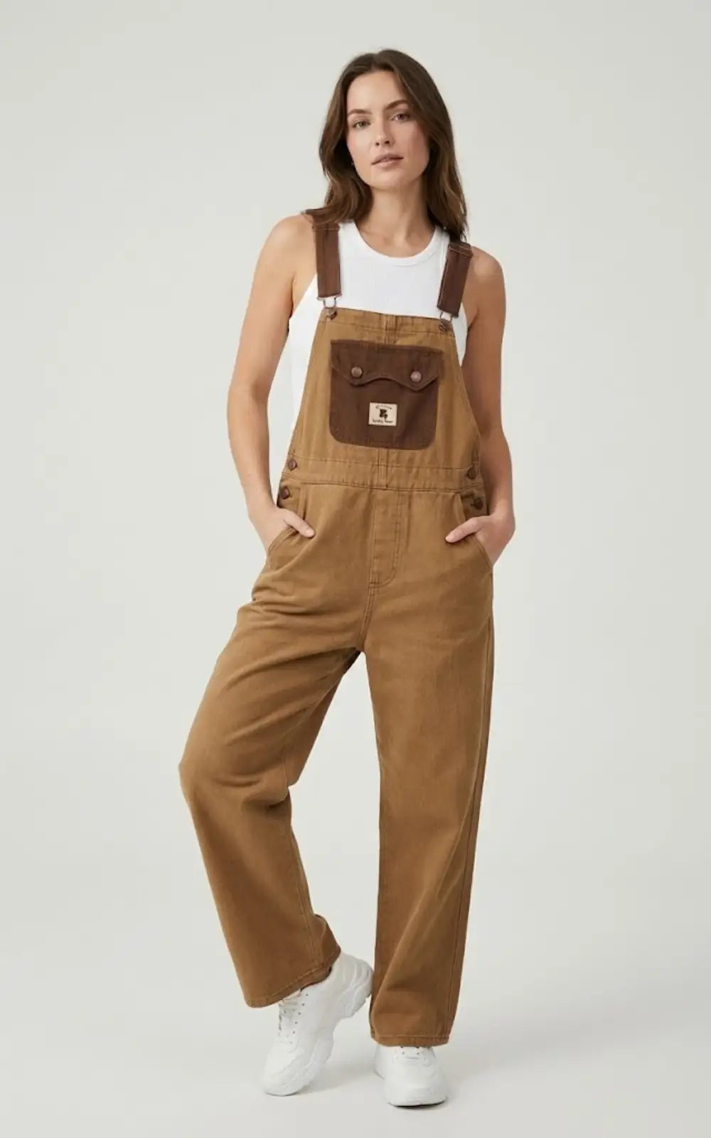 Salopette en Jean Femme Marron