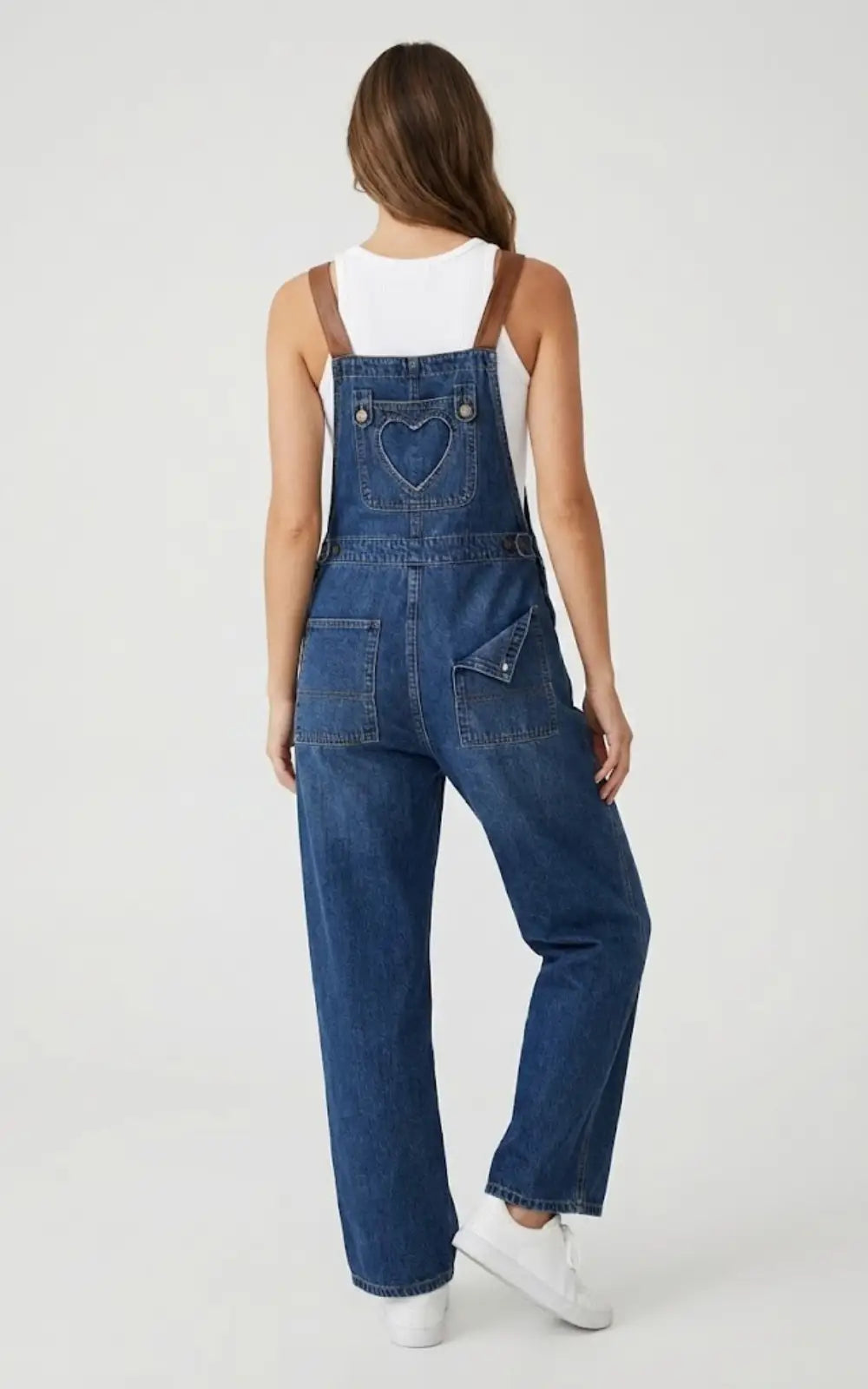 Salopette en Jean Femme Motif Coeur