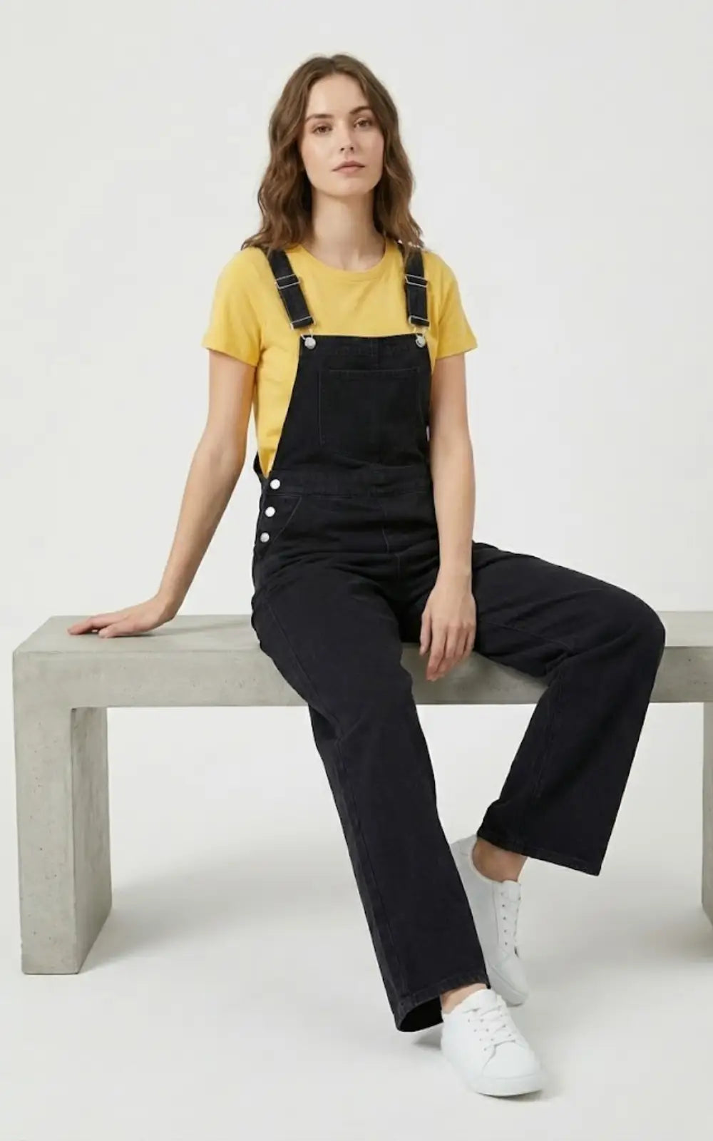 Salopette en Jean Noir Femme