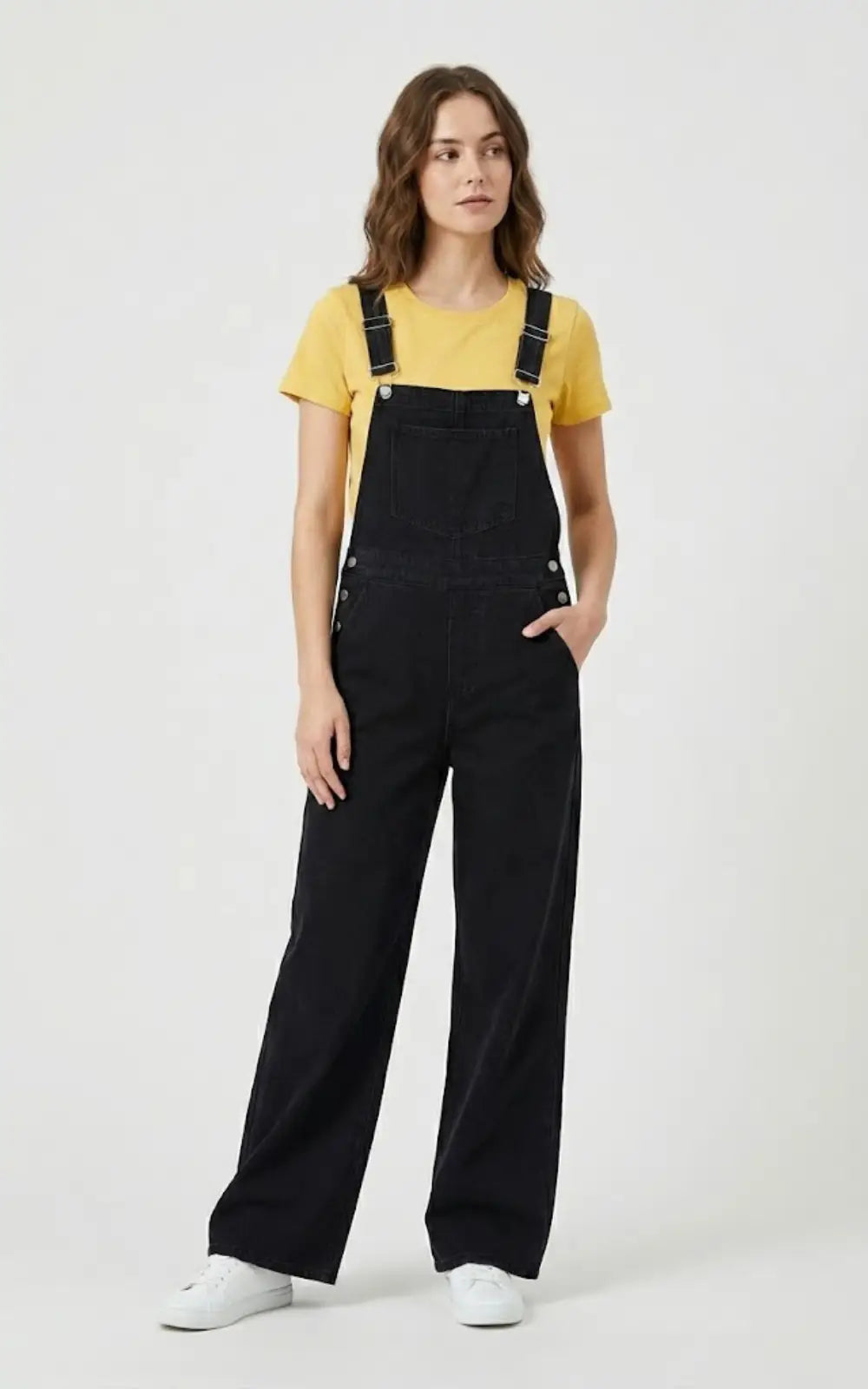 Salopette en Jean Noir Femme