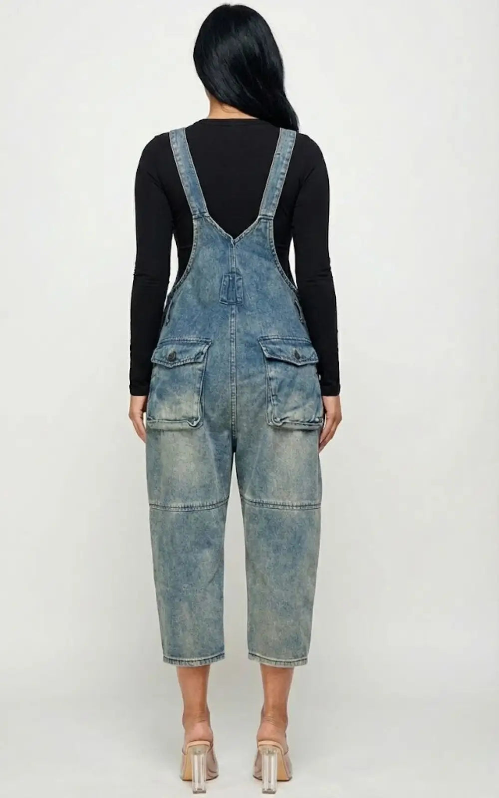 Salopette Femme Jean Effet Usé