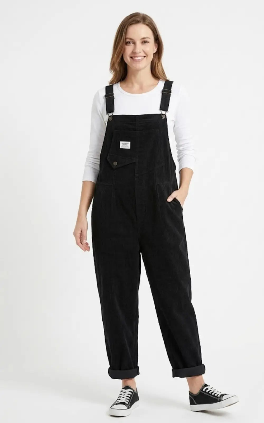 Salopette Femme Velours Côtelé Noir