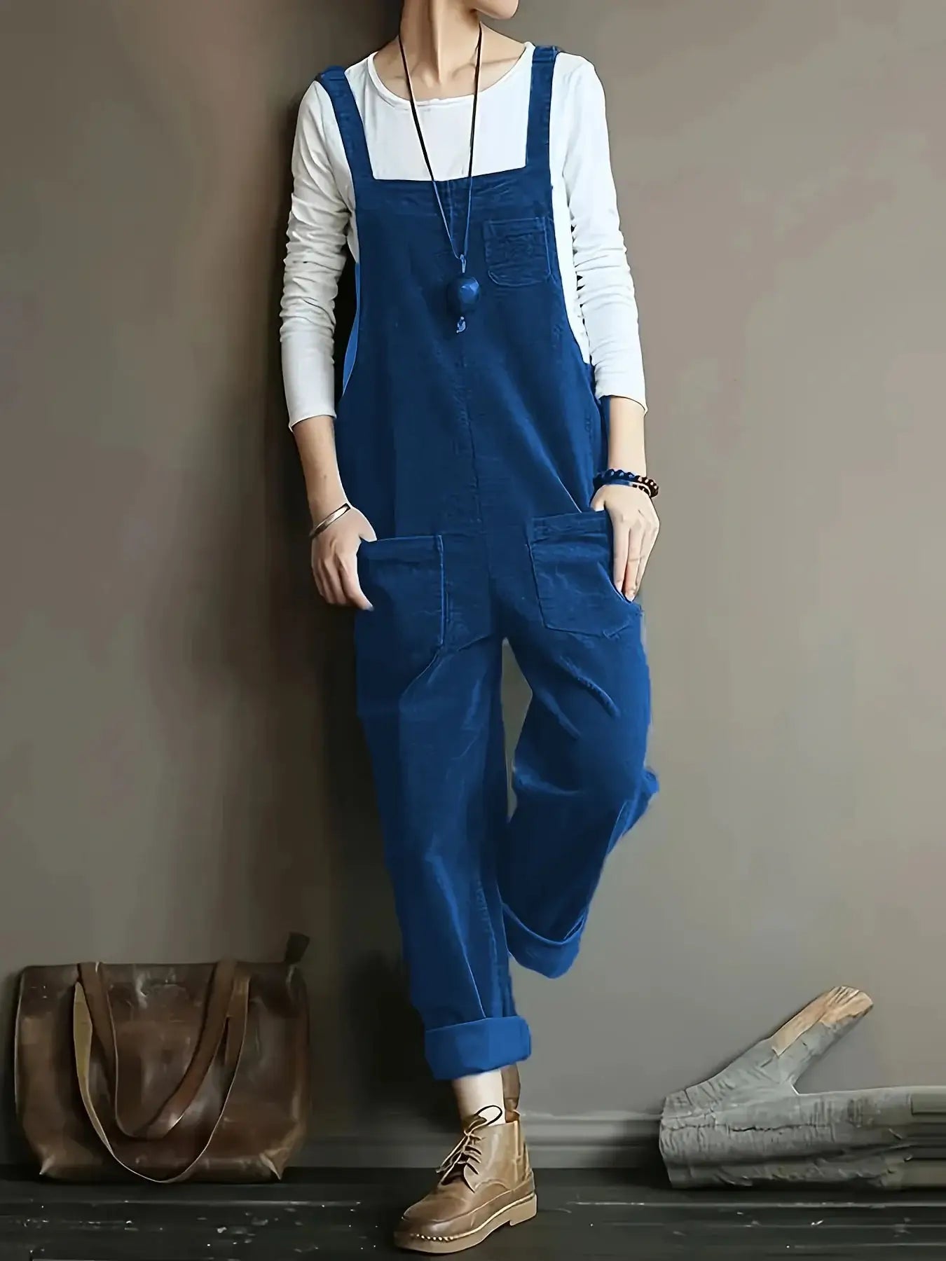Salopette Femme Velours Marine