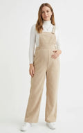 Salopette Grossesse en Velours Beige