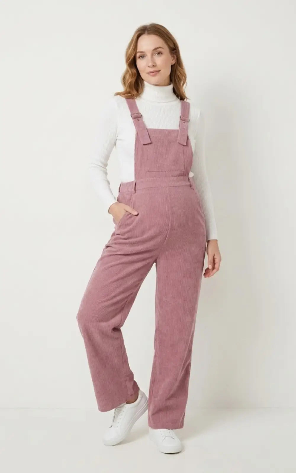 Salopette Grossesse en Velours Rose